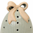 Satchville large sage green ceramic LED Easter egg with decorative bow detail