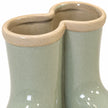 Satchville large sage green ceramic Wellington boot vase with glossy glaze detail