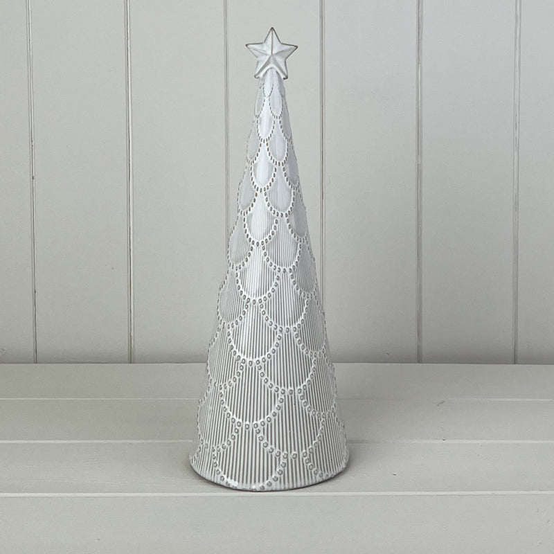 Glazed Ceramic Tree Ornament – Glazed Ceramic Tree Ornament With Textured Detail, W 11 x D 11 x H 30 cm