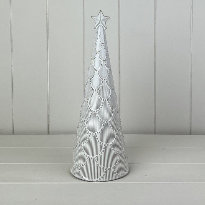 Glazed Ceramic Tree Ornament – Glazed Ceramic Tree Ornament With Textured Detail, W 11 x D 11 x H 30 cm