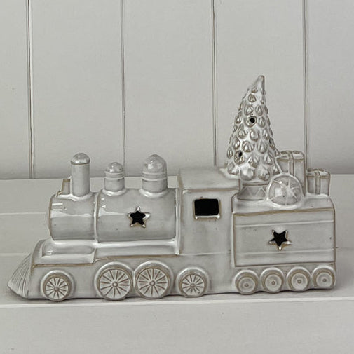 Glazed Ceramic LED Christmas Train, W 24 x D 4 x H 15 cm