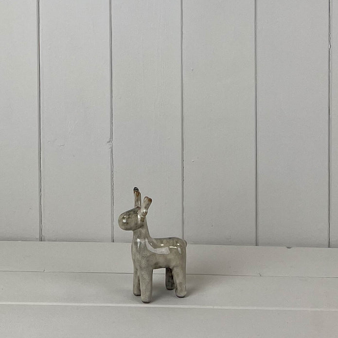 Beige Mottle Ceramic Reindeer Decoration – Beige Mottle Ceramic Reindeer Decoration, W 8 x D 4 x H 11 cm