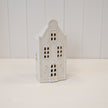 White LED Christmas Townhouse – Large LED Christmas Townhouse, W 11 x D 8 x H 22 cm, porcelain