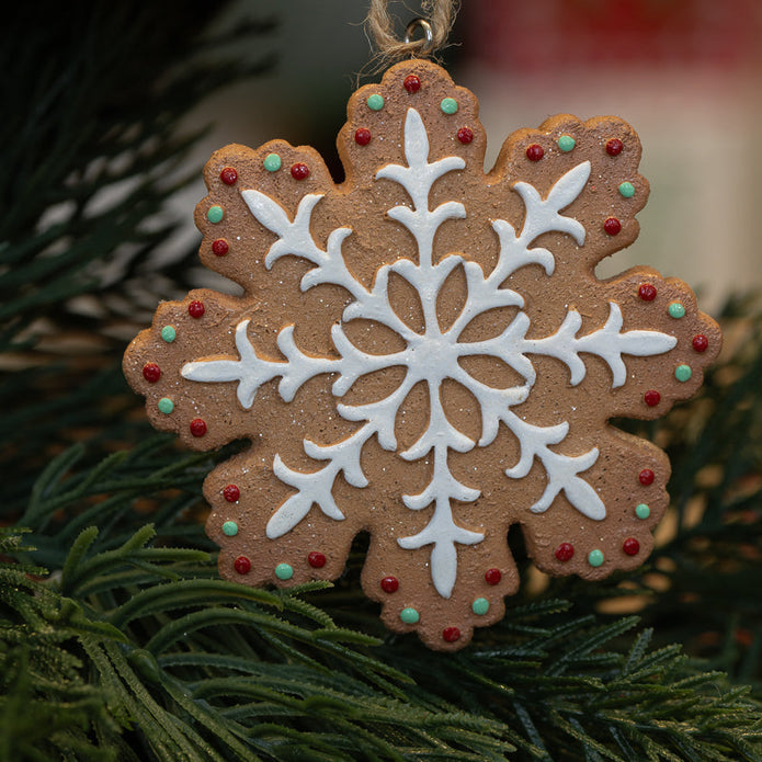 Gingerbread Style Snowflake – Gingerbread Style Snowflake, W 8 x D 1 x H 8 cm, polyresin