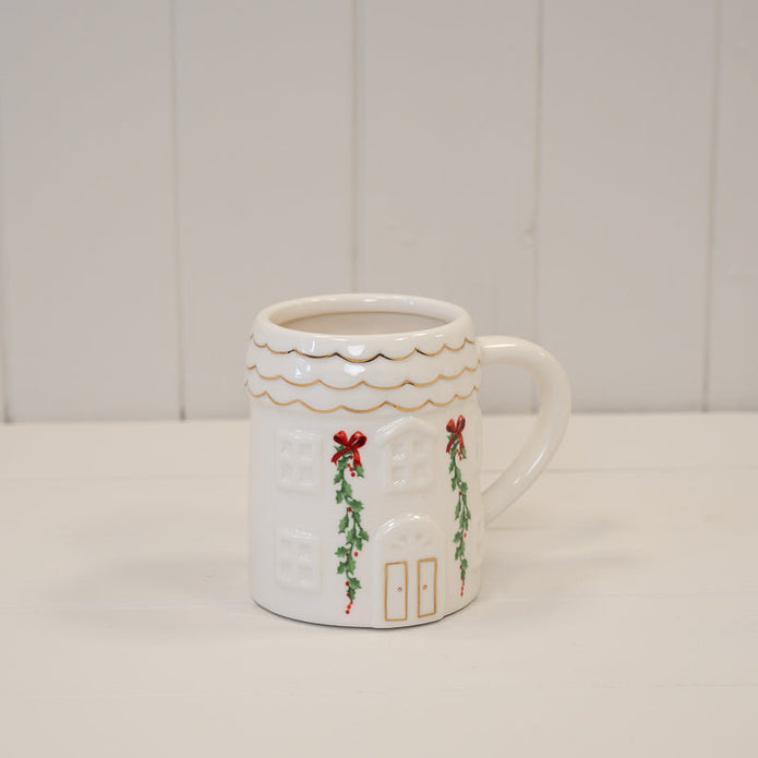 Garland Cosy White Christmas House Mug, W 14 × D 9 × H 11 cm, porcelain