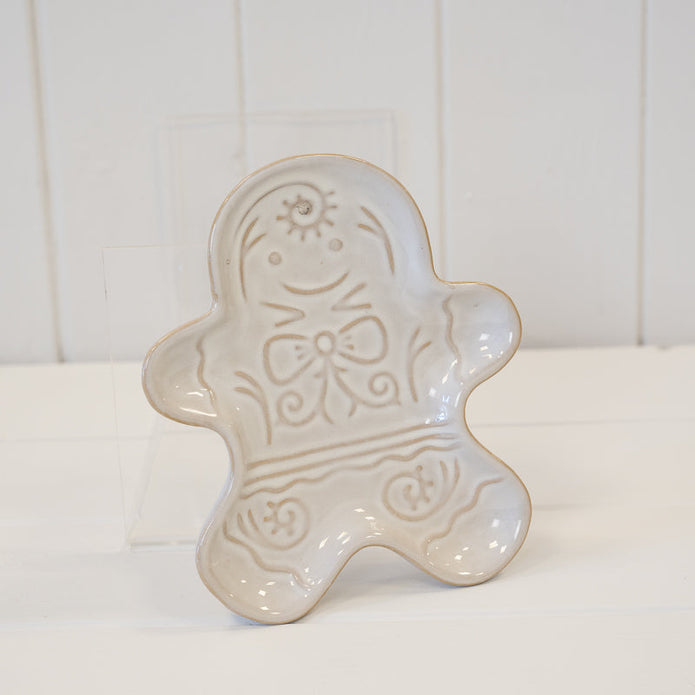 Ceramic Natural Gingerbread Man Plate – Ceramic Natural Gingerbread Man Plate, W 15 x D 13 x H 2 cm, porcelain