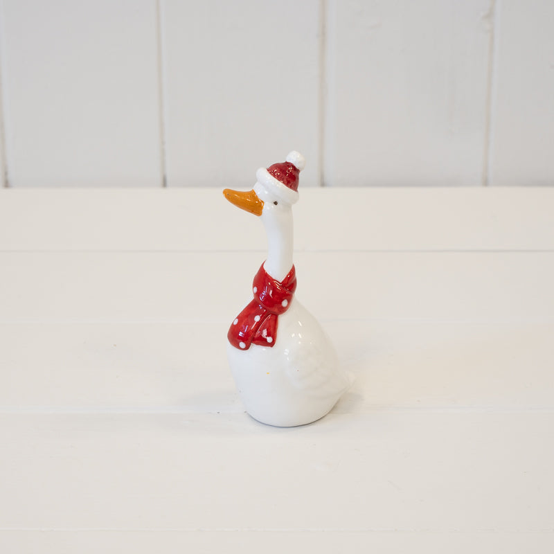 Ceramic Christmas Goose With Scarf – Ceramic Christmas Goose With Scarf Small, W 5 x D 4 x H 11 cm, ceramic