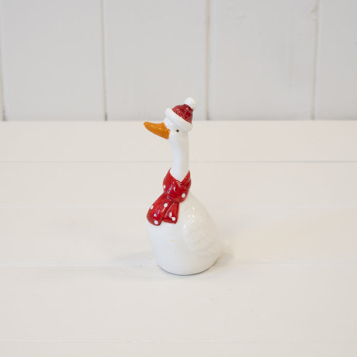 Ceramic Christmas Goose With Scarf – Ceramic Christmas Goose With Scarf Small, W 5 x D 4 x H 11 cm, ceramic