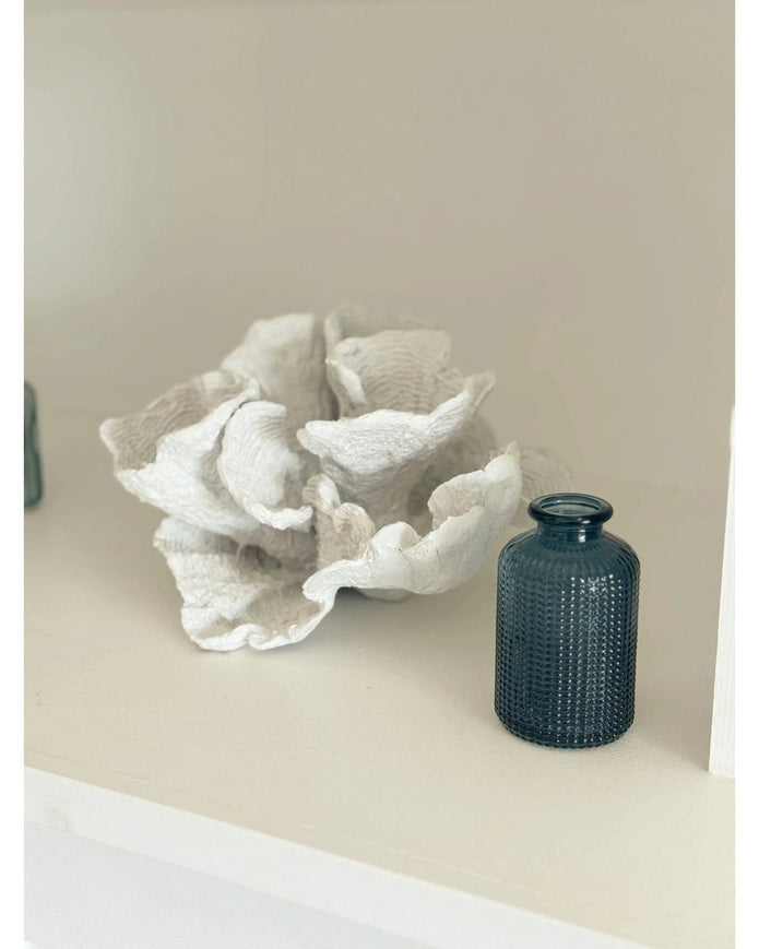 Blue Dimpled Glass Bottle Bud Vase - Home DecorHome Decor - Lulu Loves Home