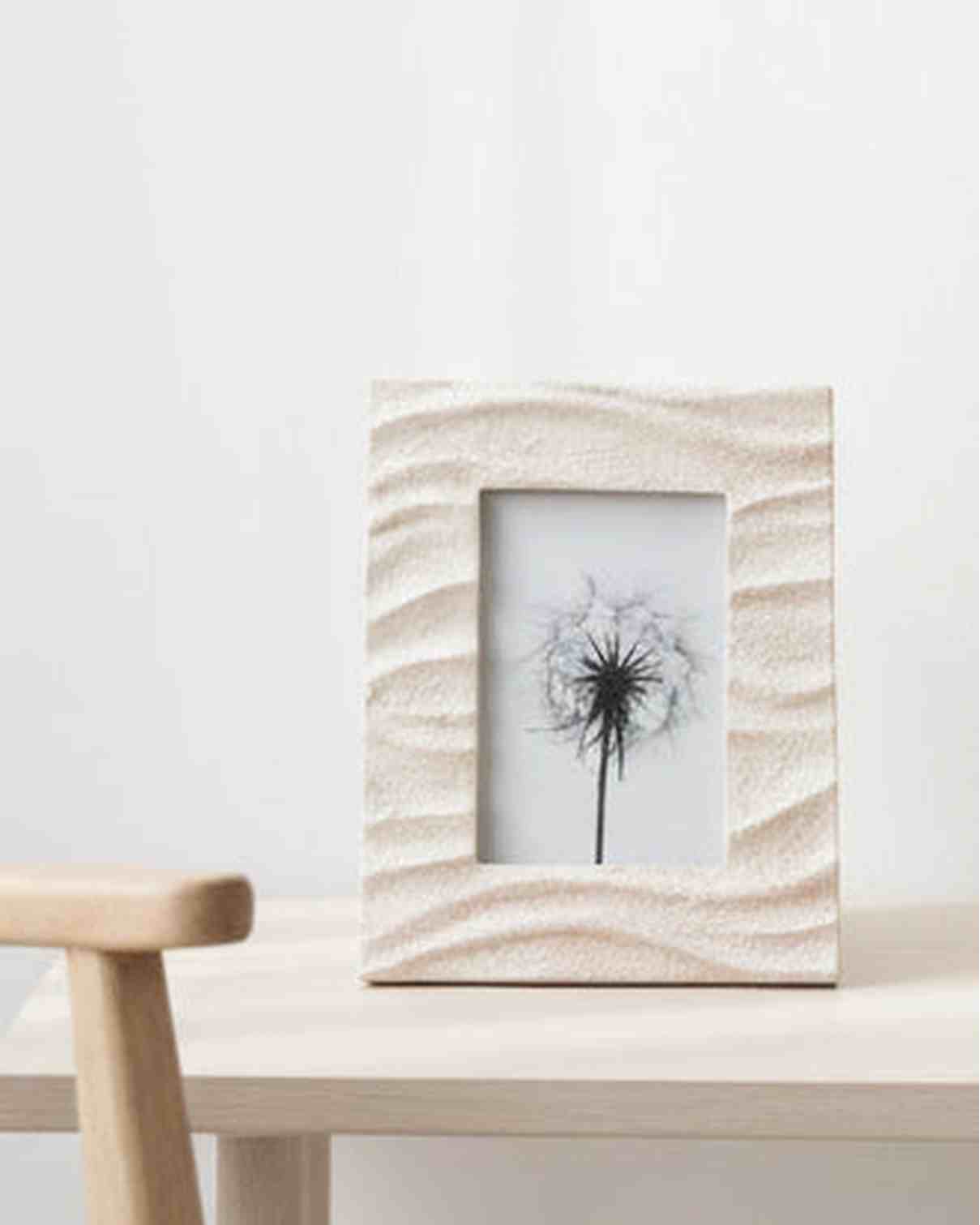 Natural textured photo frame by Satchville, showcasing a stylish home decor piece with a rustic finish and intricate surface details.