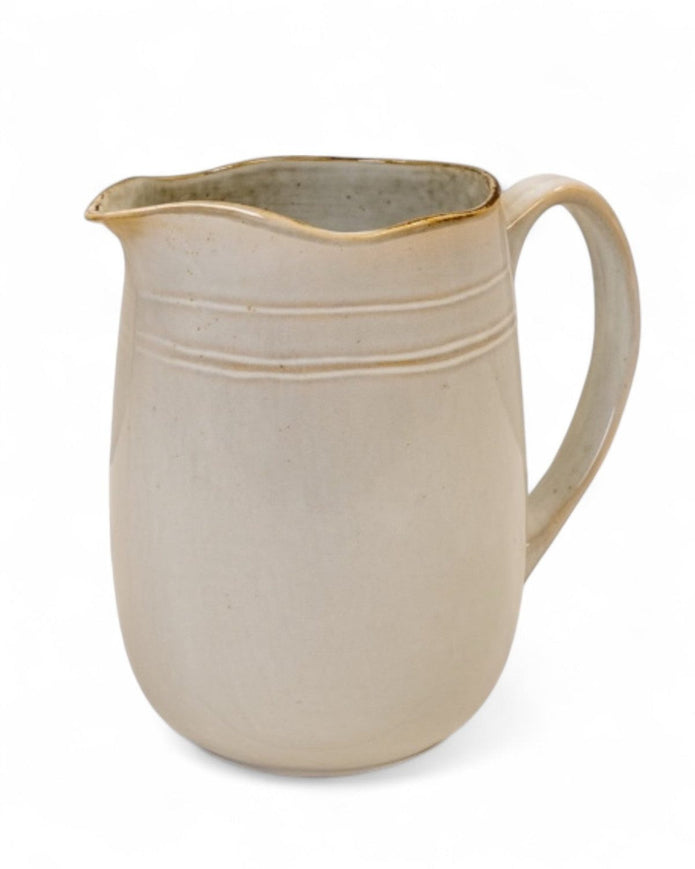 Neutral stoneware jug by Satchville, home decor piece with a smooth finish and classic shape, suitable for stylish interior accents.
