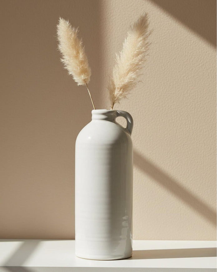 Natural Stoneglazed Jug Shaped Vase by Satchville, home decor with a smooth, glazed finish and classic jug shape for elegant display.
