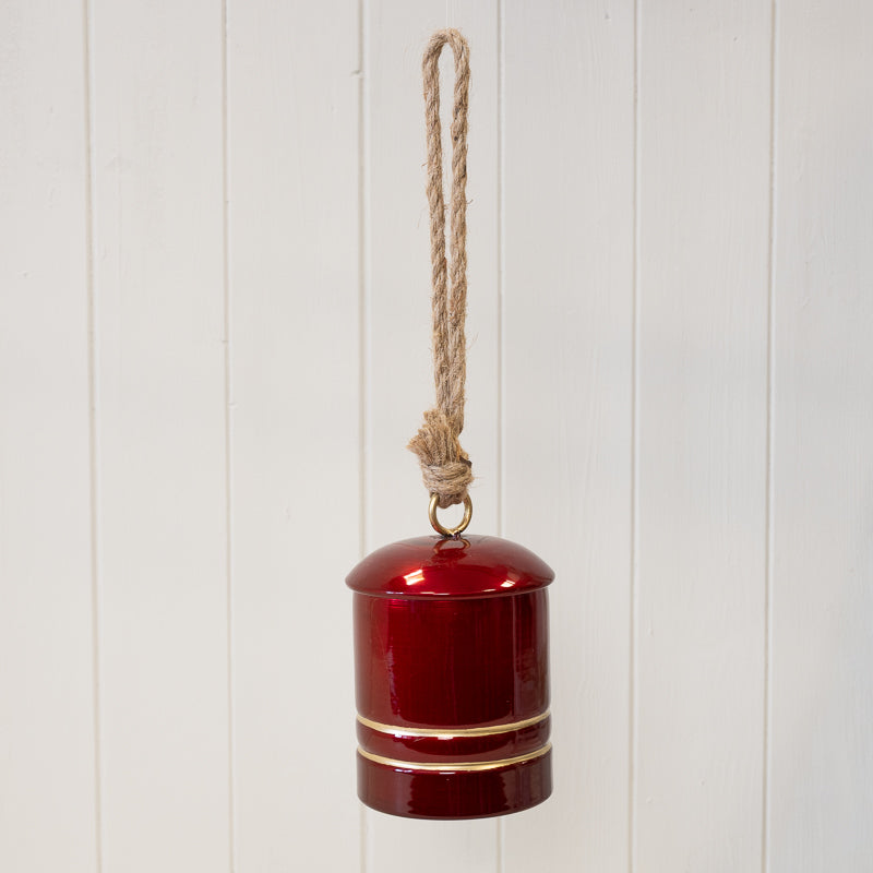 Glossy Red Metal Cowbell On Hanger – Glossy Red Metal Cowbell On Hanger, W 10 x D 10 x H 37 cm, metal