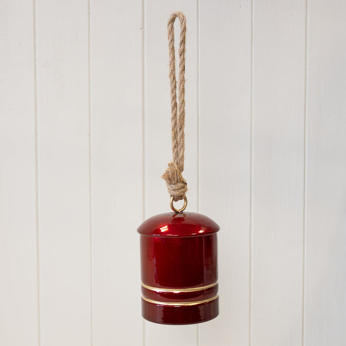 Glossy Red Metal Cowbell On Hanger – Glossy Red Metal Cowbell On Hanger, W 10 x D 10 x H 37 cm, metal
