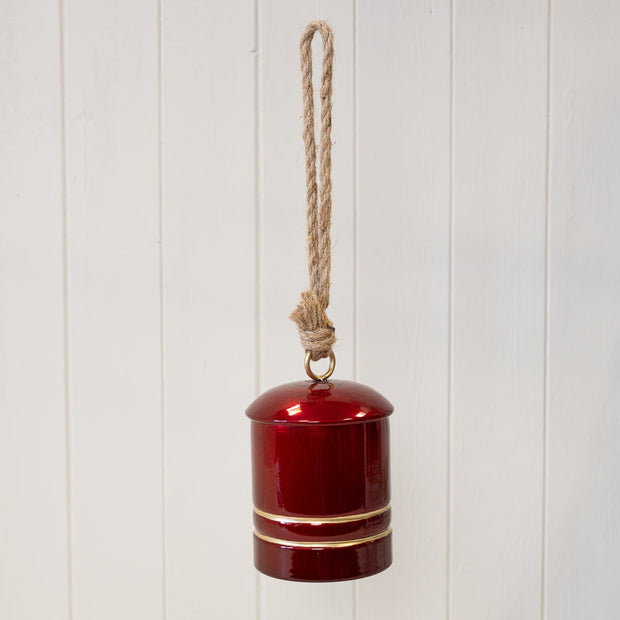 Glossy Red Metal Cowbell On Hanger – Glossy Red Metal Cowbell On Hanger, W 10 x D 10 x H 37 cm, metal