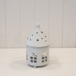 White Rounded Tealight House – Off White Rounded Tealight House Small, W 12 x D 12 x H 19 cm, metal