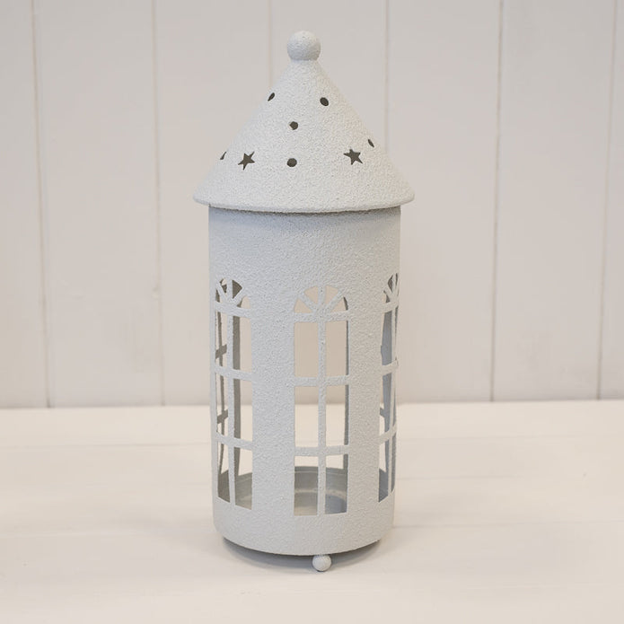 White Rounded Tealight House – Off White Rounded Tealight House Large, W 12 x D 12 x H 29 cm, metal