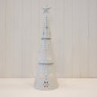 White Metal Light Up LED Cutout Christmas Tree – Off White Metal Cutout Detailed LED Christmas Tree, W 21 x D 21 x H 70 cm, metal