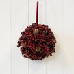 Luxury Hanging Ball Burgundy Berry With Mini Pinecone – Luxury Hanging Ball Burgundy Berry With Mini Pinecone, W 18 x D 18 x H 18 cm