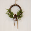 Twig Wreath With White Berry, Pinecones With Bells And Bow, W 26 x D 6 x H 29 cm, view 1