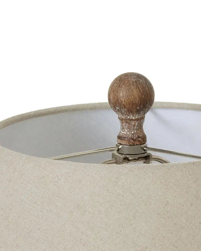 Saturn Wooden Table Lamp With Linen Shade - LightingLighting - Lulu Loves Home
