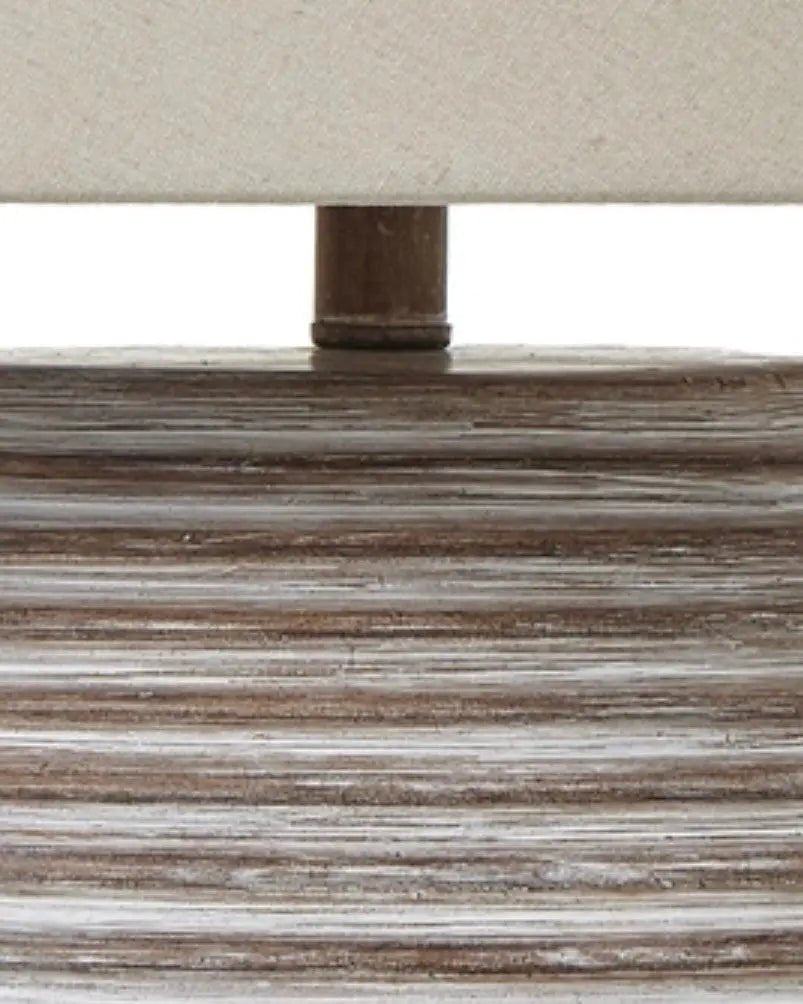 Saturn Wooden Table Lamp With Linen Shade - LightingLighting - Lulu Loves Home