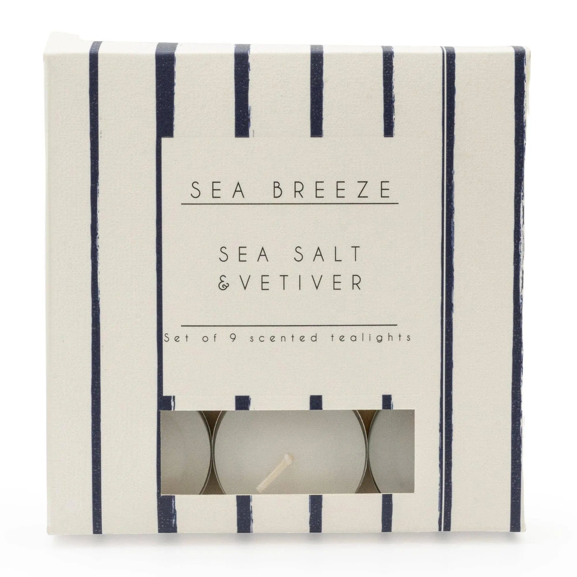 Sea Breeze Set Of 9 Scented Tea Light Candles - Seasalt and Vetiver - Lulu Loves Home