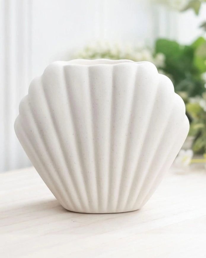 Sea Shell Matte Ceramic Oil Burner and Wax Warmer - Wax Melt BurnersWax Melt Burners - Lulu Loves Home