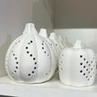 White Ceramic Light Up LED Pumpkins – Elegant Illuminated Autumn Decoration - Set of Two, alternate product detail