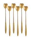 Short Latte Coffee Spoon Gold Hearts - Kitchen & DiningKitchen & Dining - Lulu Loves Home