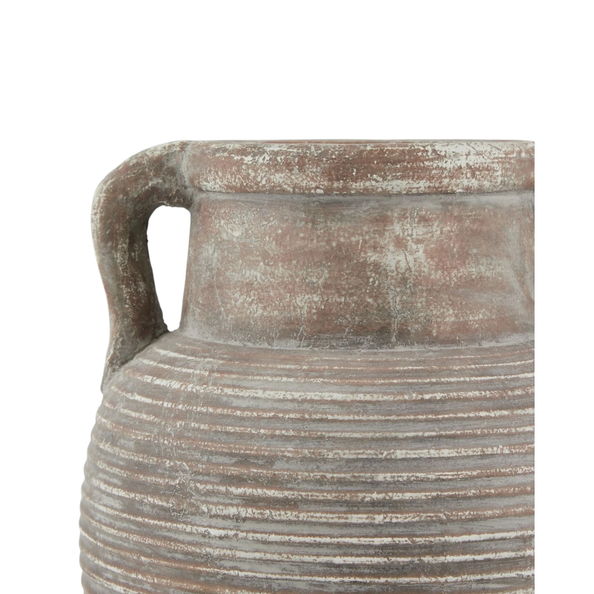Siena Matt Brown Stone Amphora Vase by Hill Interiors, featuring a classic ceramic vase with a matte brown finish and traditional amphora shape.