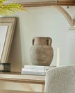 Siena Matt Brown Stone Amphora Vase - VasesVases - Lulu Loves Home
