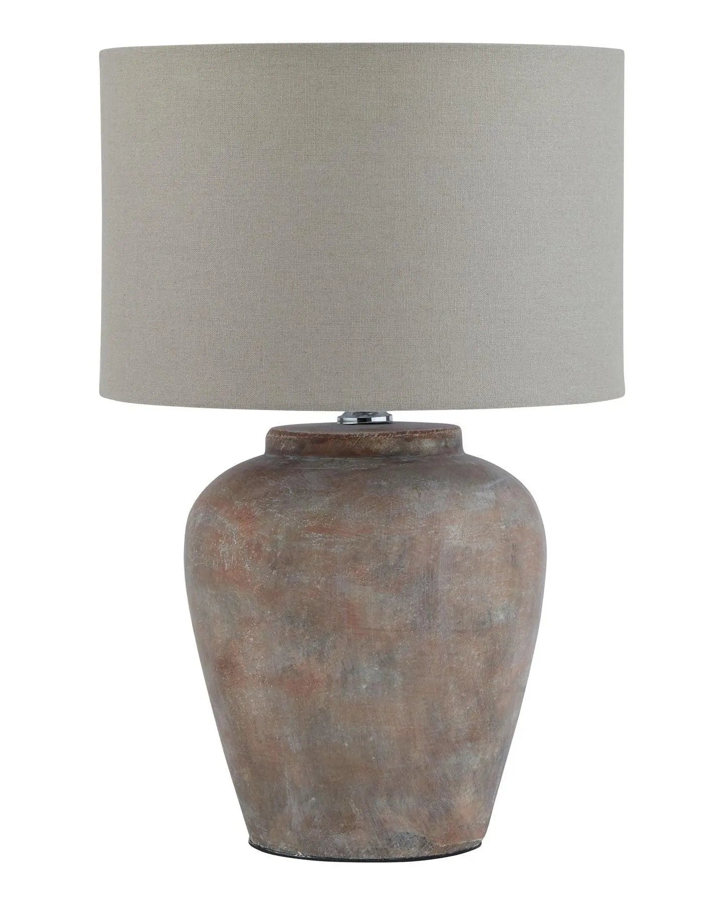 Siena Matt Brown Stone Ribbed Lamp - Medium - LightingLighting - Lulu Loves Home