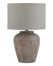 Siena Matt Brown Stone Ribbed Lamp - Medium - LightingLighting - Lulu Loves Home