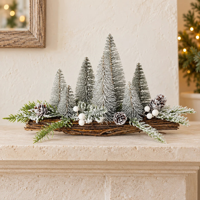 Heaven Sends silver fir Christmas tree decoration for mantel display