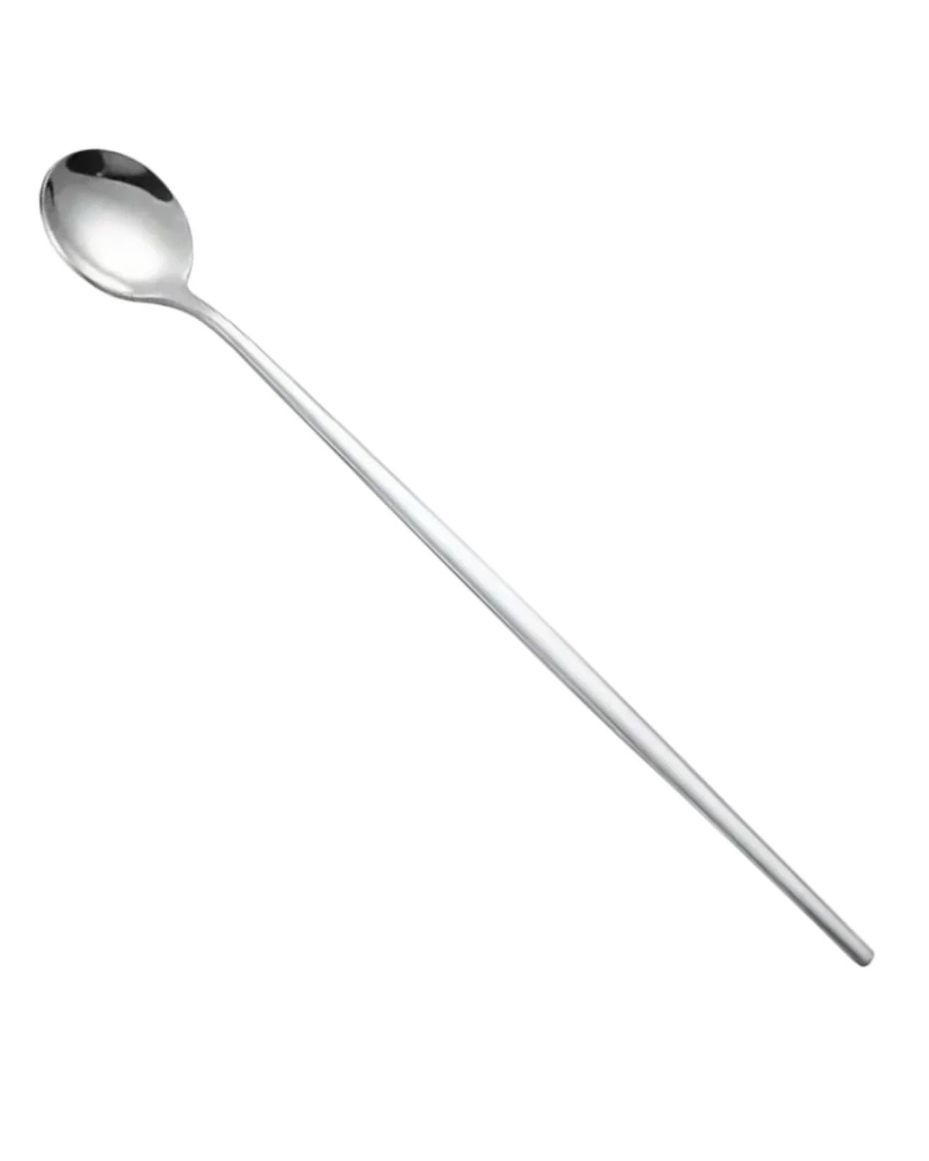 Silver Round Long Latte Spoon - Kitchen & DiningKitchen & Dining - Lulu Loves Home
