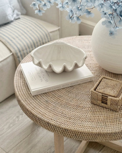 Siren Large Matt Neutral Stone Clam Shell Bowl - PRE PRDER FOUR WEEK DELIVERY - Home DecorHome Decor - Lulu Loves Home