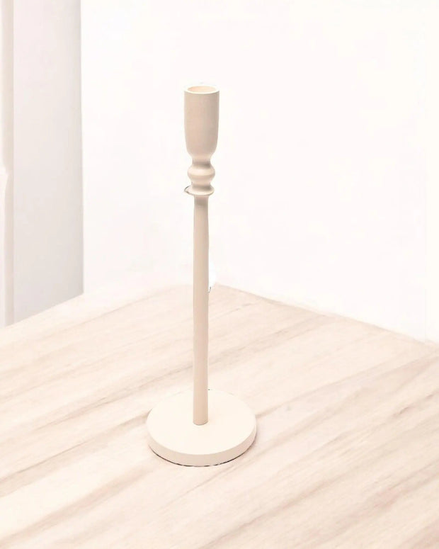Slim White Metal Candlestick Holder - Home DecorHome Decor - Lulu Loves Home
