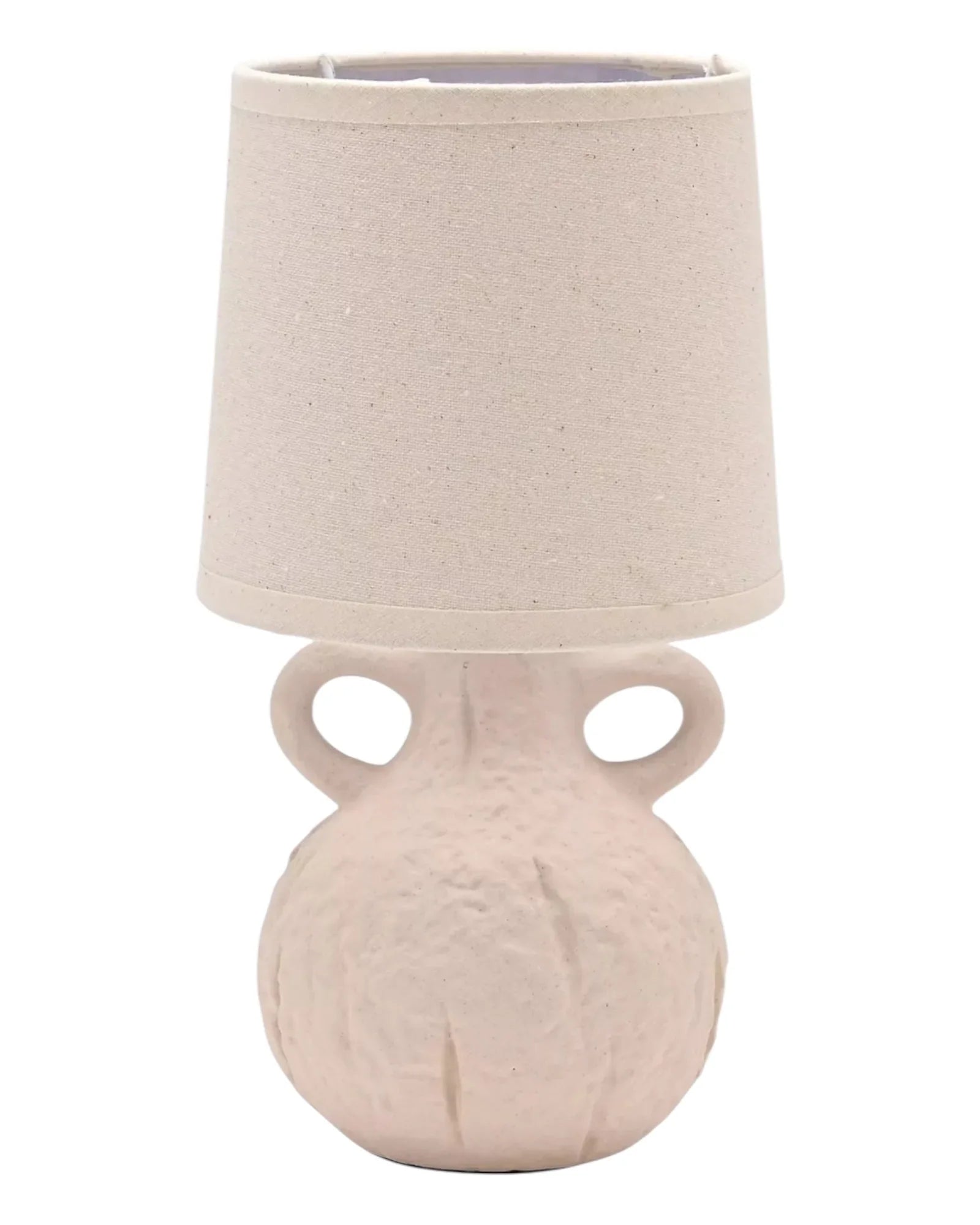 Small Cream Ceramic Handled Table Lamp With Linen Shade - LightingLighting - Lulu Loves Home