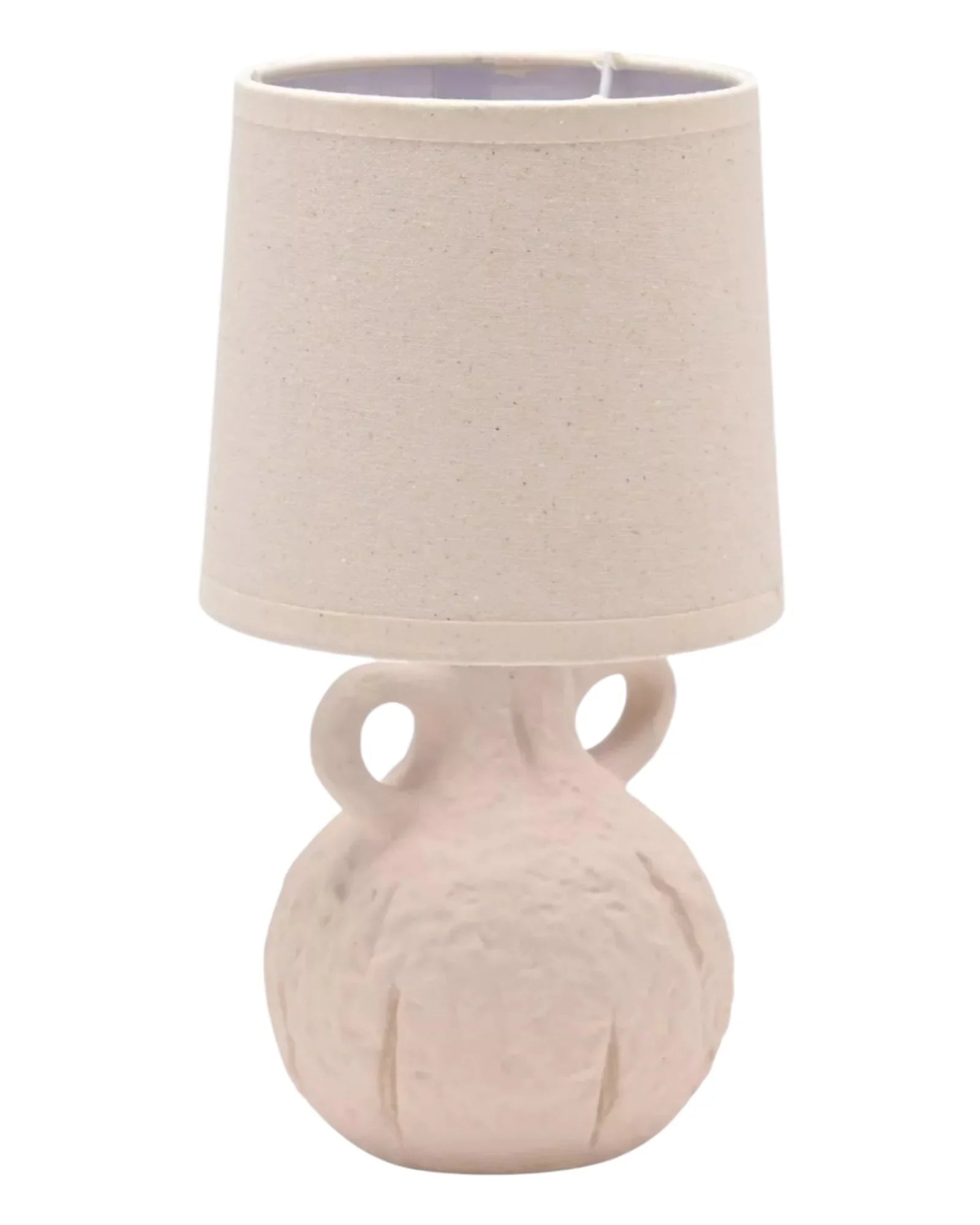 Small Cream Ceramic Handled Table Lamp With Linen Shade - LightingLighting - Lulu Loves Home