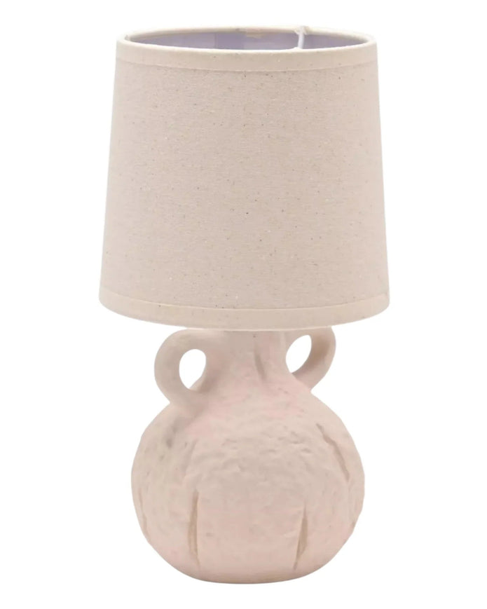 Small Cream Ceramic Handled Table Lamp With Linen Shade - LightingLighting - Lulu Loves Home