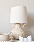 Small Cream Ceramic Handled Table Lamp With Linen Shade - LightingLighting - Lulu Loves Home