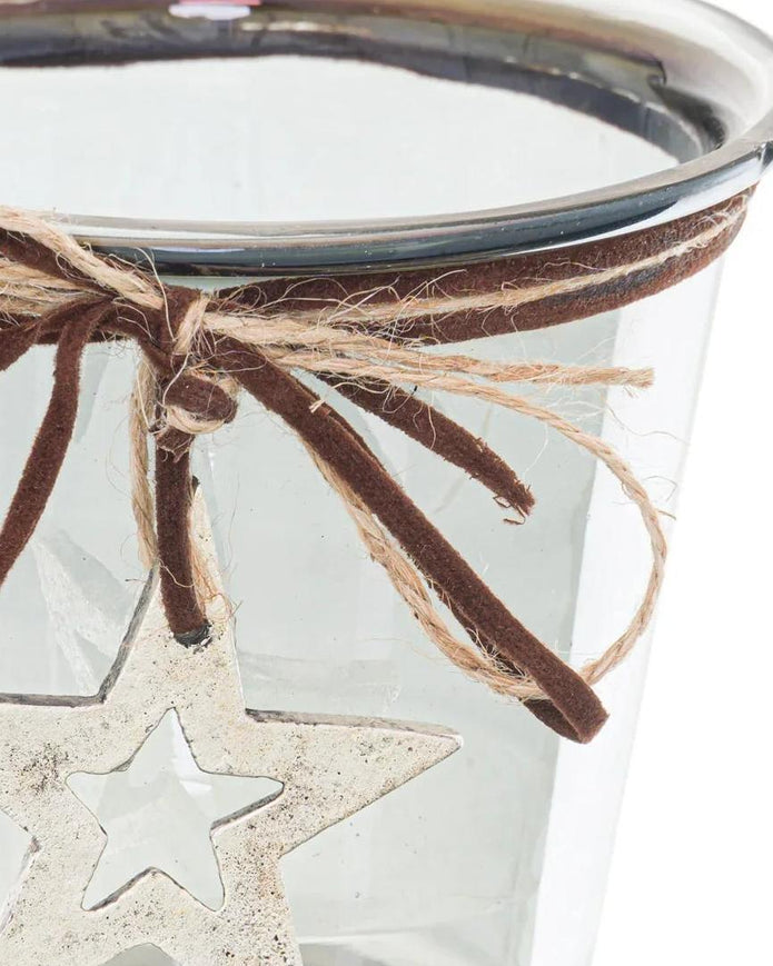 Smoked Midnight Hammered Star Small Candle Holder - Seasonal Decor - ChristmasSeasonal Decor - Christmas - Lulu Loves Home