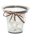 Smoked Midnight Hammered Star Small Candle Holder