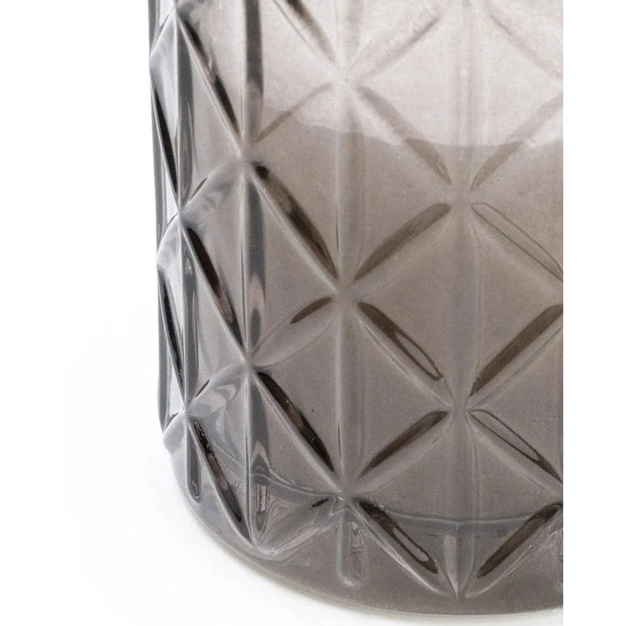 Smokey Black Large Diamond Glass Candle by Candlelight Products Ltd with Woodsage and Sea Salt scent, elegant home decor candle