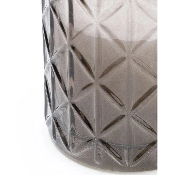 Smokey Black Large Diamond Glass Candle by Candlelight Products Ltd with Woodsage and Sea Salt scent, elegant home decor candle