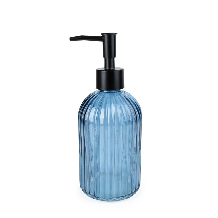 Soap Dispenser in Ridged Glass - Blue - Home DecorHome Decor - Lulu Loves Home