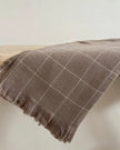 Soft Brown Checked Fine Knit Brown Throw Blanket - Soft FurnishingsSoft Furnishings - Lulu Loves Home
