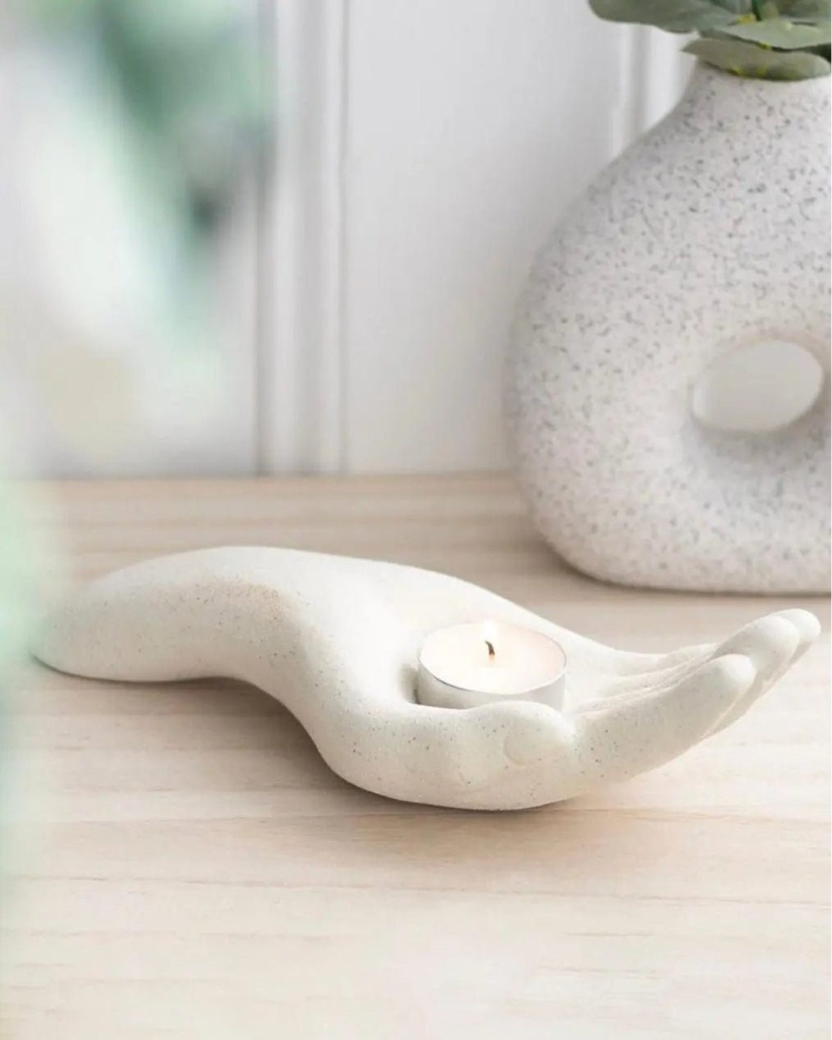 Neutral Open Hand Tealight Holder - Home DecorHome Decor - Lulu Loves Home