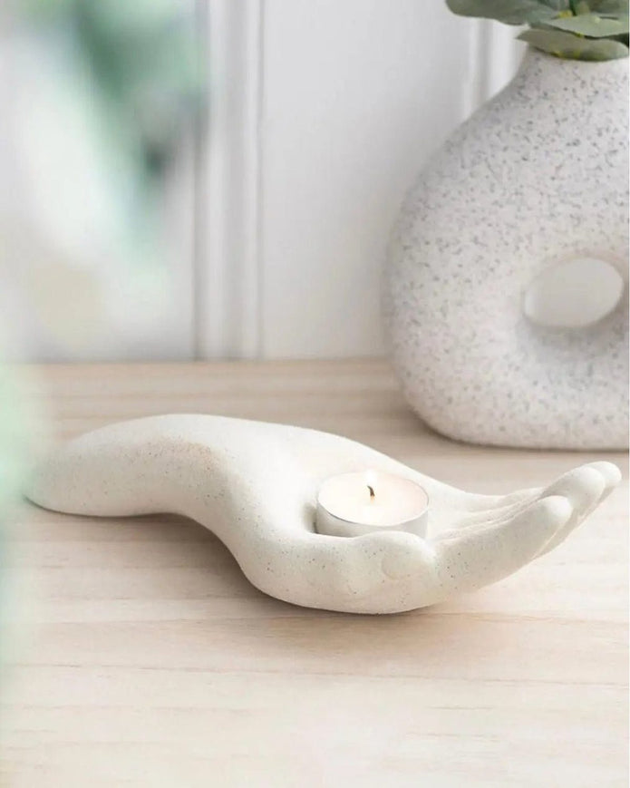 Neutral Open Hand Tealight Holder - Home DecorHome Decor - Lulu Loves Home